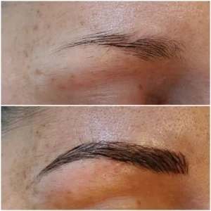 Before and after microblading