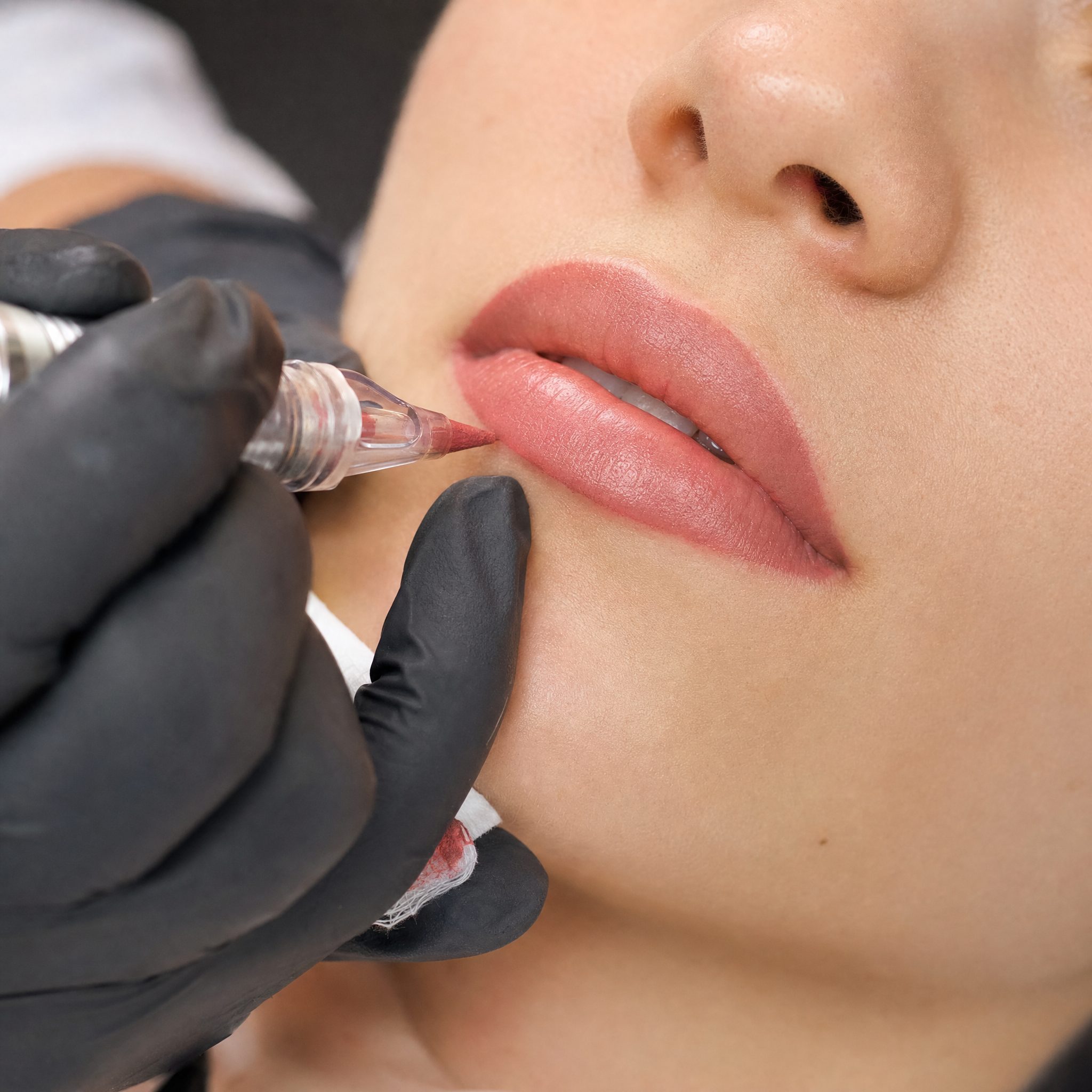 Permanent makeup lip blushing treatment, offered at Wake Up Beautiful at Spa Gregorie's in Newport Beach